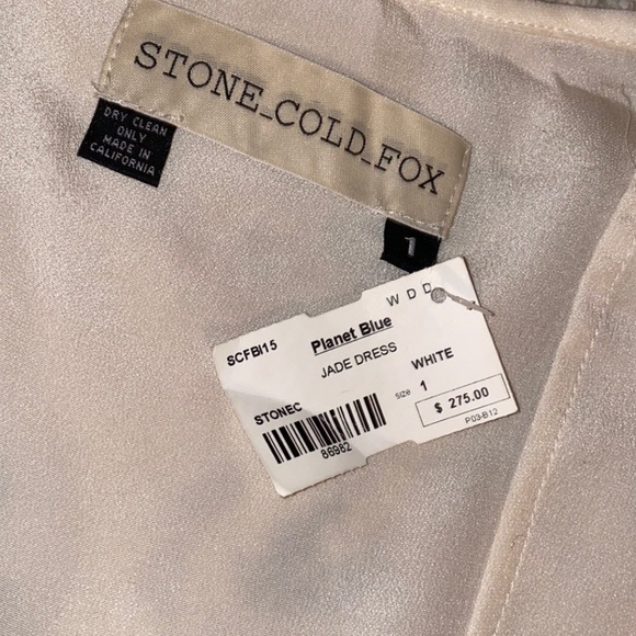 Stone Cold Fox Jade Mini Dress White Silk Embroidered Lace Babydoll Button RARE - Picture 11 of 14